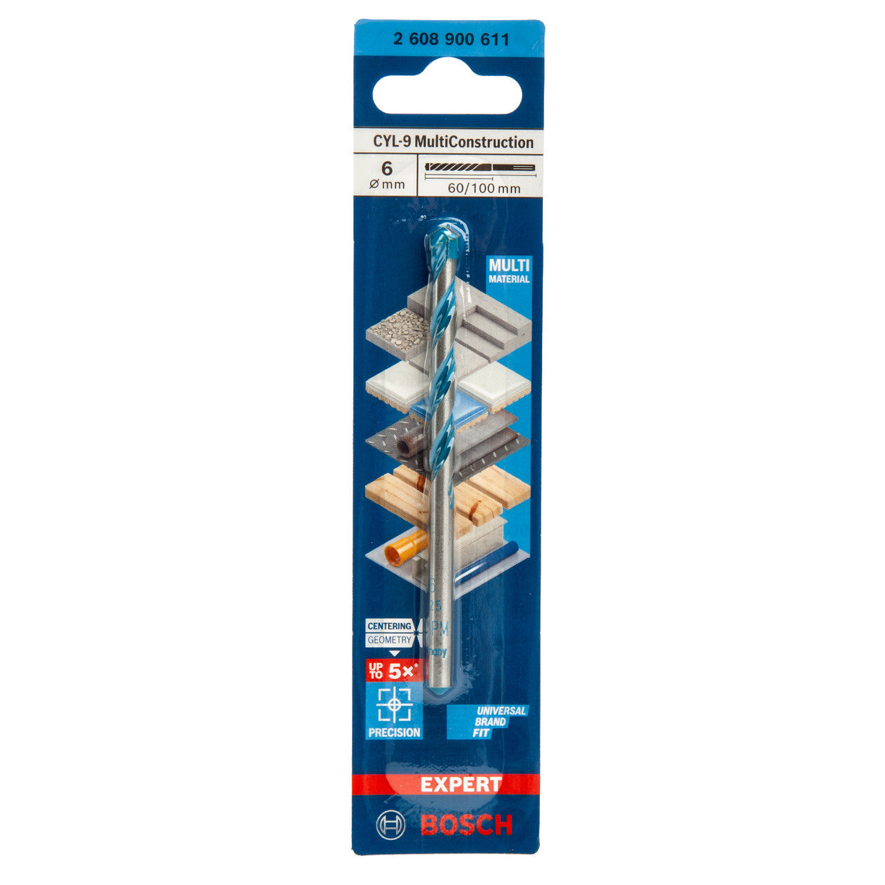 Bosch CYL-9 Multi Construction Drill Bit 6.0 x 60 x 100mm 2608900611