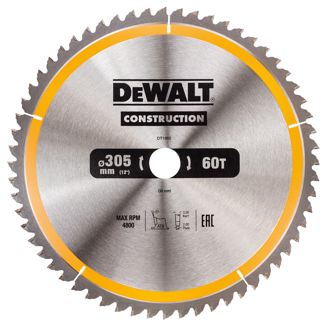 Dewalt Construction Circular Saw Blade 305 x 30mm x 60T DT1960