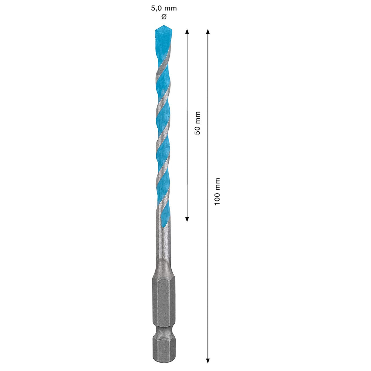 Bosch HEX-9 Multi Construction Drill Bit 5 x 50 x 100mm 2608900571