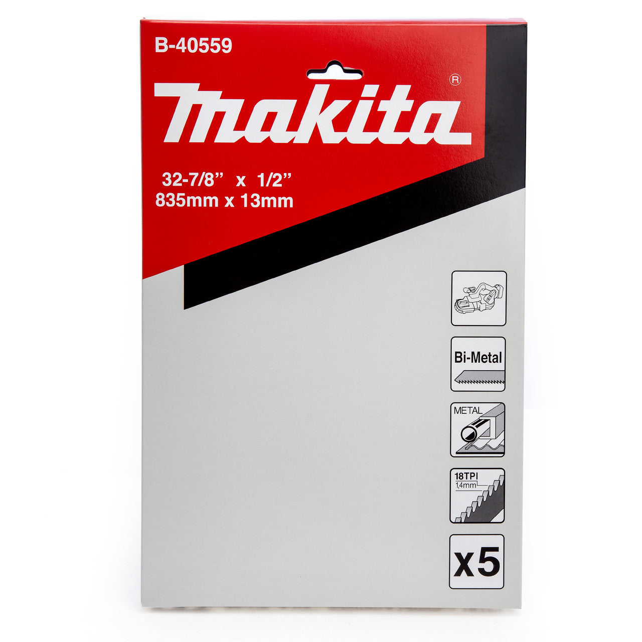 Makita Band Saw Blades for DPB181 DPB182 5Pk length 835mm Width 13mm B-40559