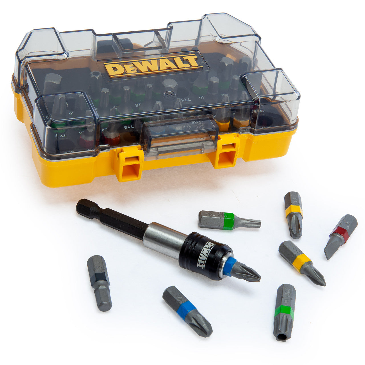 Dewalt Assorted Screwdriver Bit Set 32 Piece Colour Coded Magnetic Holder DT7969