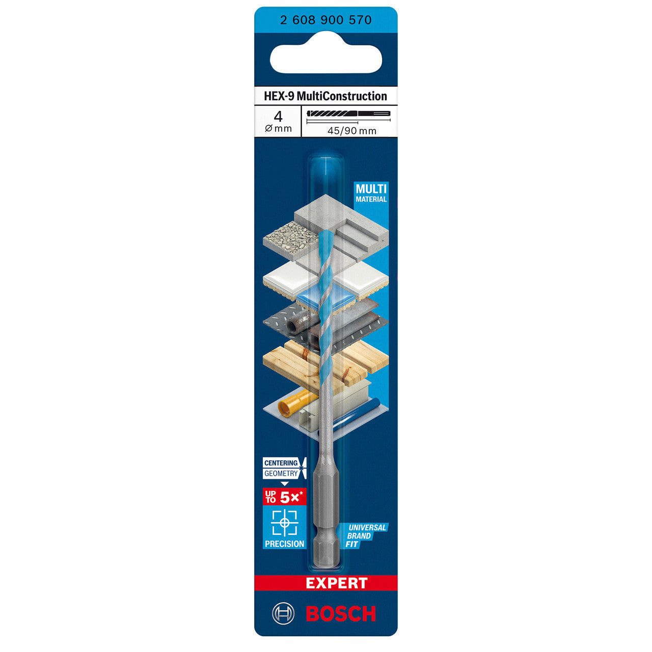 Bosch HEX-9 Multi Construction Drill Bit 4mm 2608900570