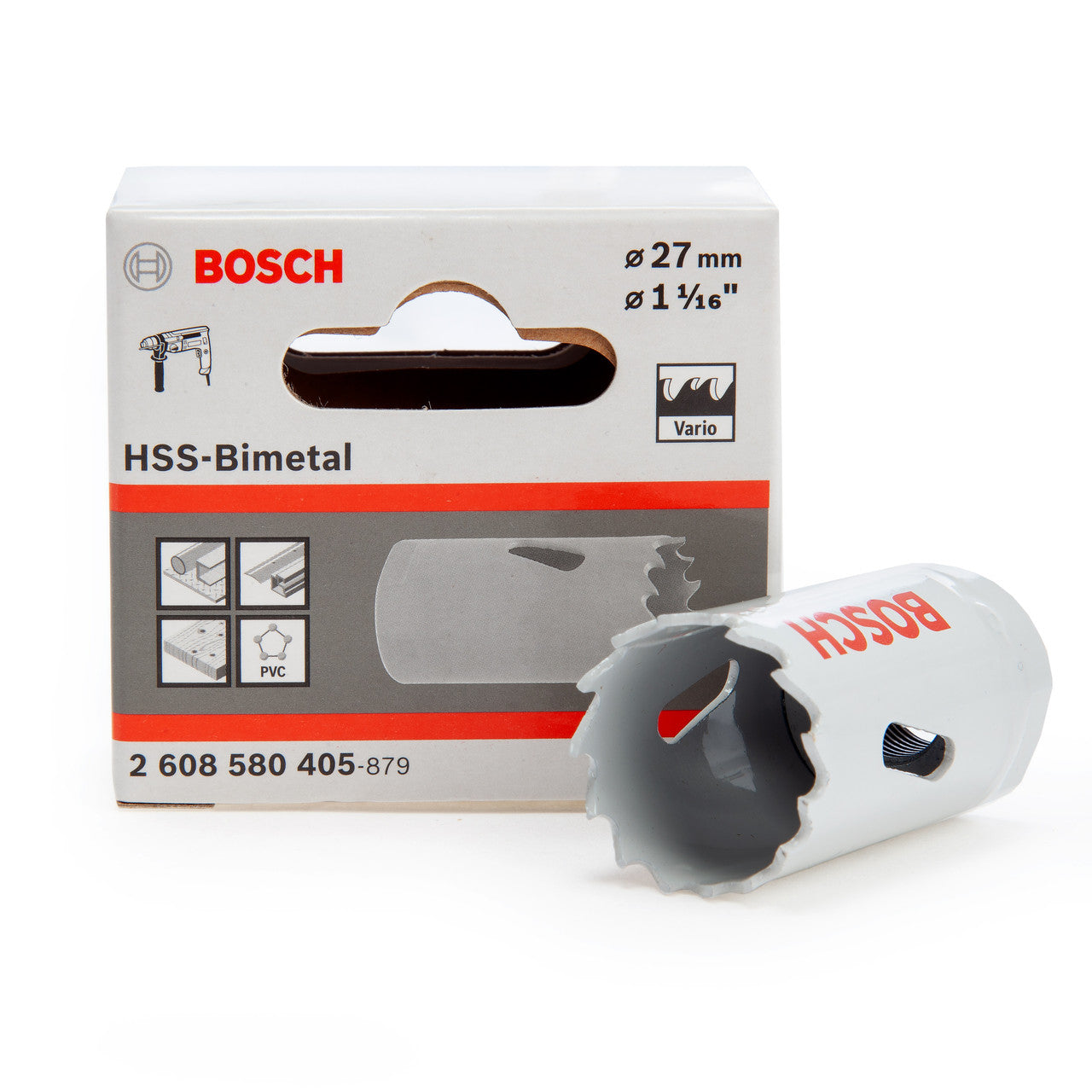 Bosch 27mm HSS Bi Metal Hole Saw For Wood Metal And Plastics etc 2608580405