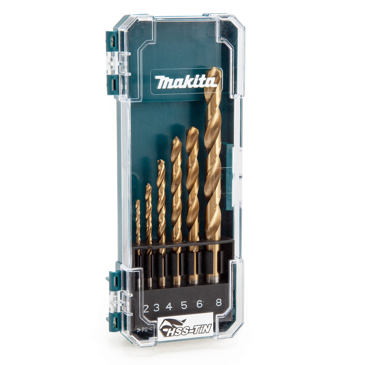Makita HSS-TiN Drill Bit Set for Metal 6 Piece 2 - 8mm Straight Shank D-72833