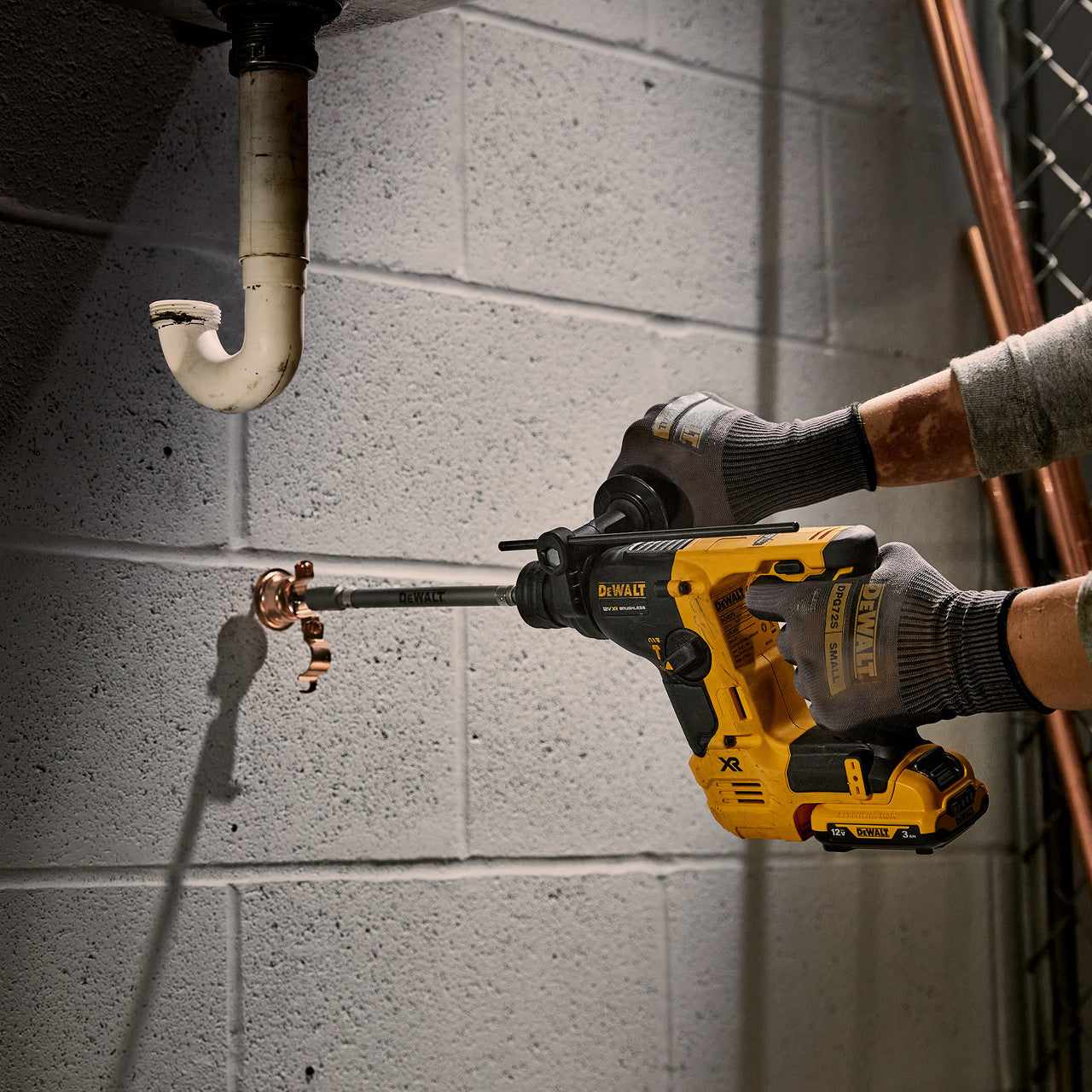 Dewalt 12V XR Brushless SDS Plus Hammer Drill 2 x 3.0Ah Batteries DCH072L2