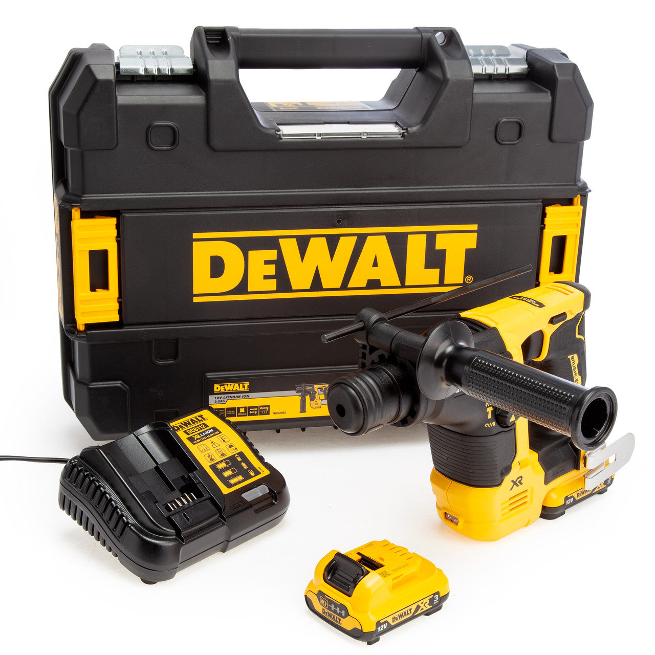 Dewalt 12V XR Brushless SDS Plus Hammer Drill 2 x 3.0Ah Batteries DCH072L2