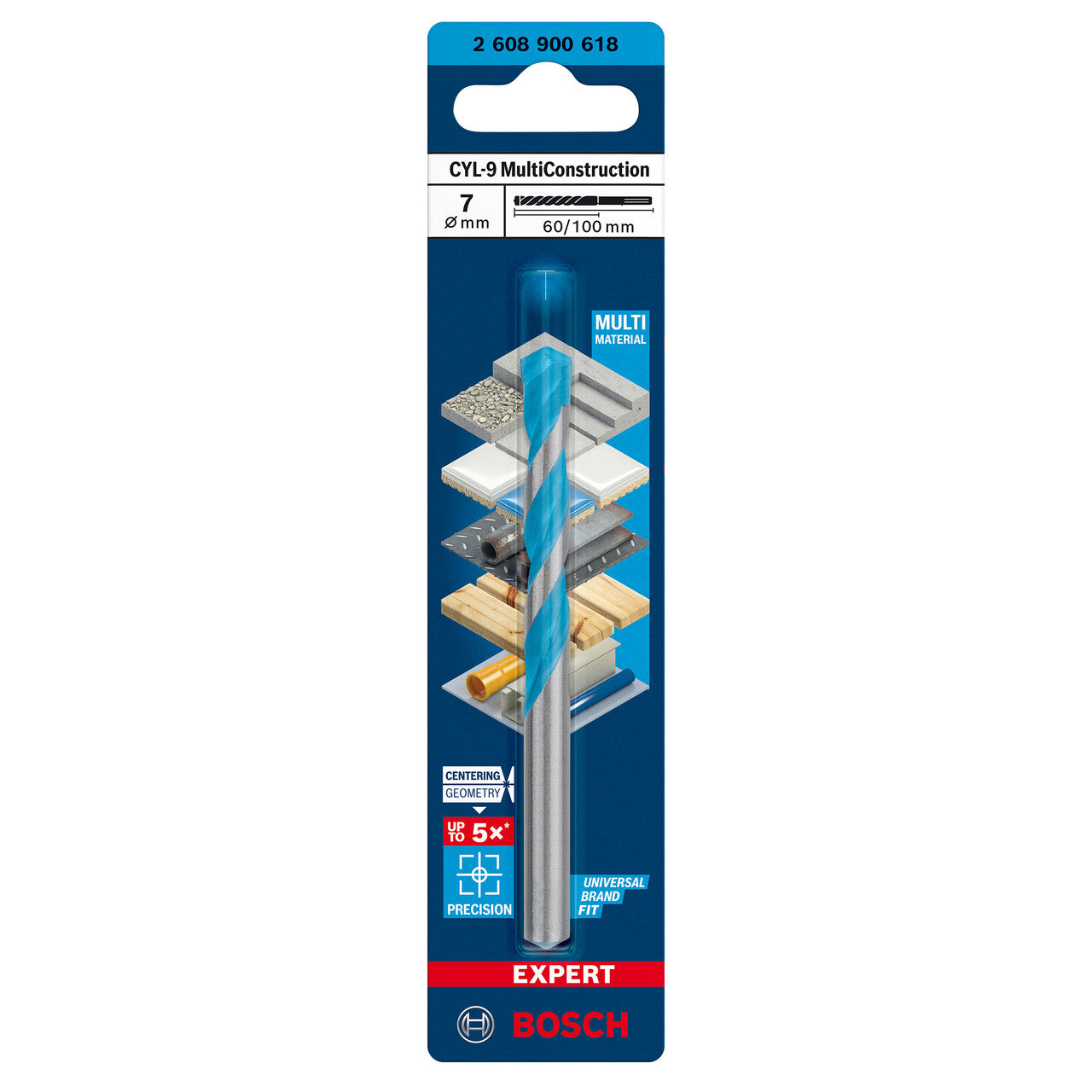 Bosch CYL-9 Multi Construction Drill Bit 7.0 x 60 x 100mm 2608900618