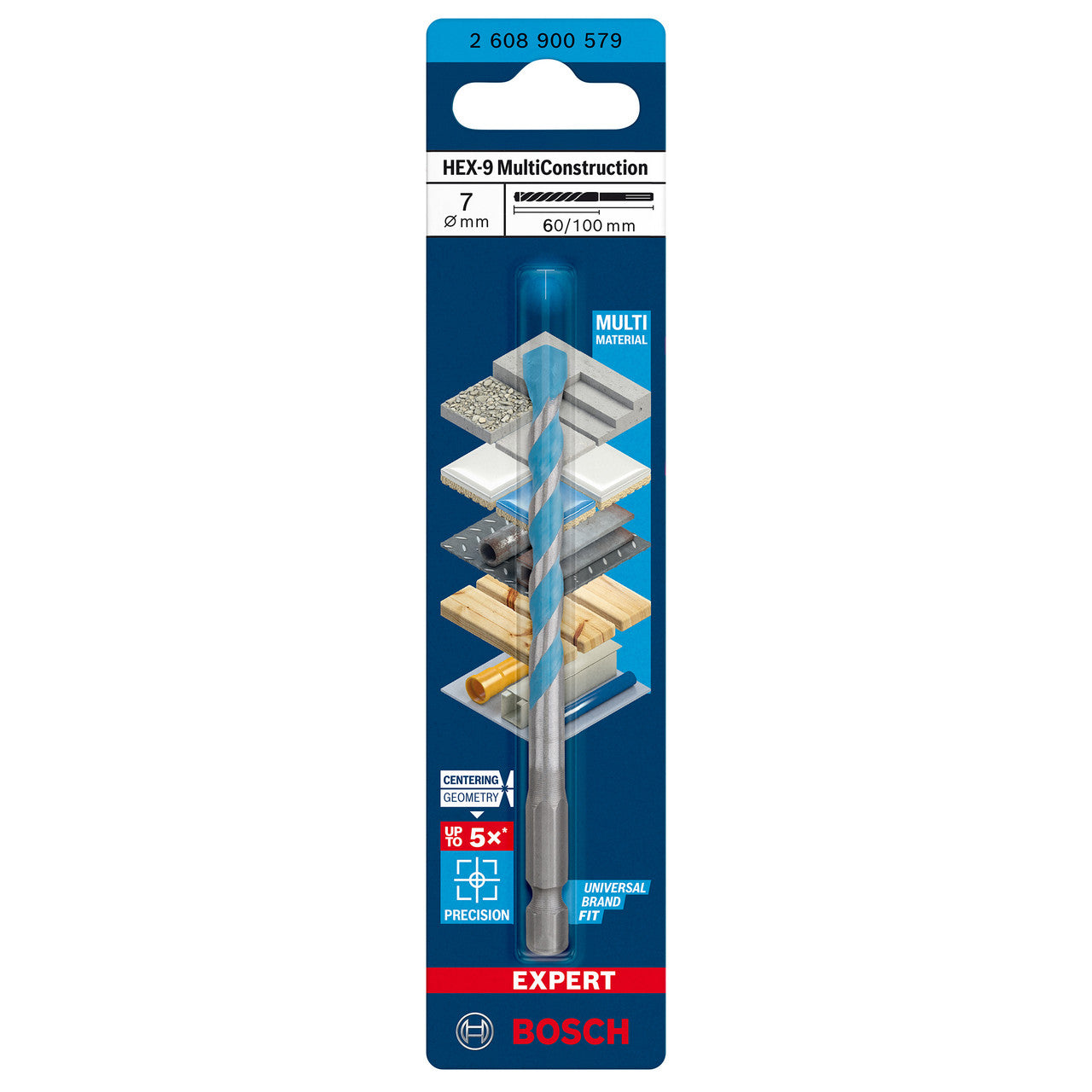Bosch HEX-9 Multi Construction Drill Bit 7mm x 100mm 2608900579