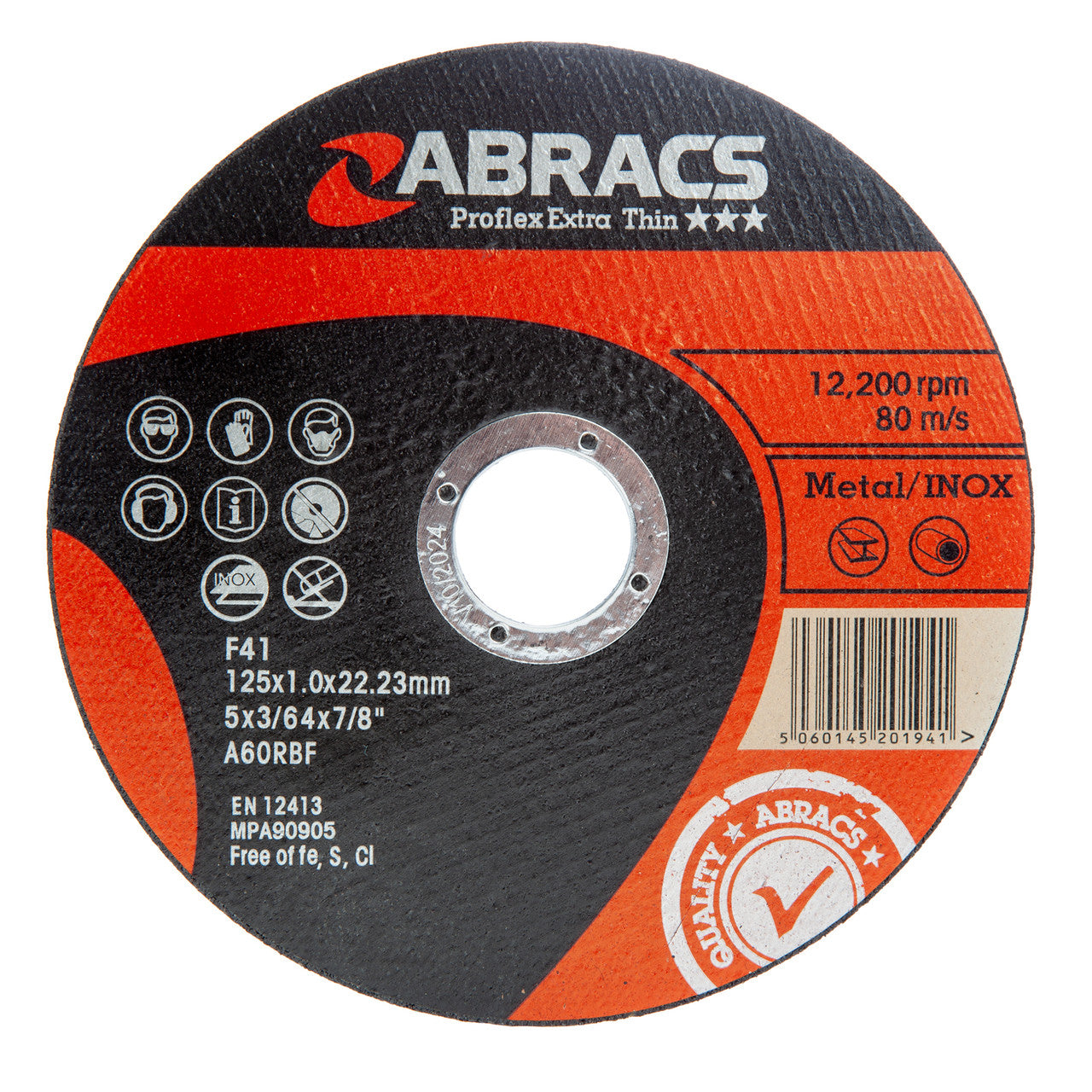 Abracs Proflex Extra Thin INOX Cutting Disc 125mm x 1mm 25 Pack PFET12510FI-25