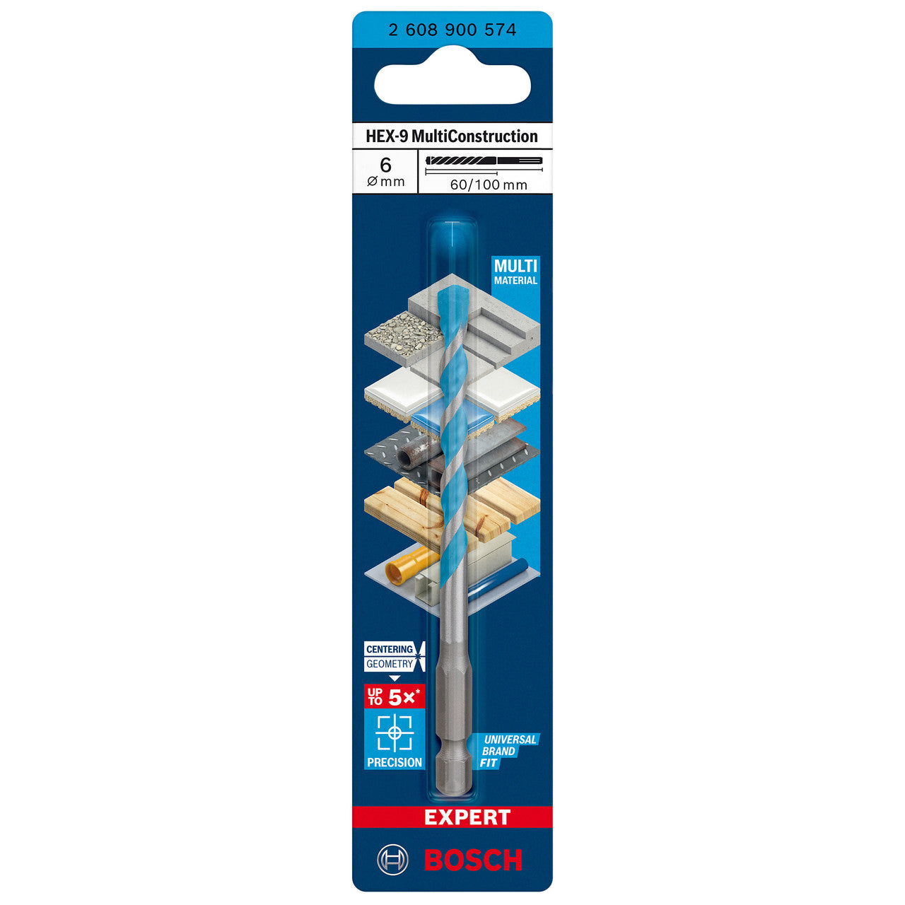Bosch HEX-9 Multi Construction Drill Bit 6mm x 100mm 2608900574