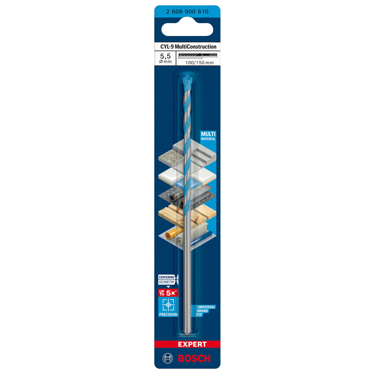 Bosch CYL-9 Multi Construction Drill Bit 5.5 x 100 x 150mm 2608900610