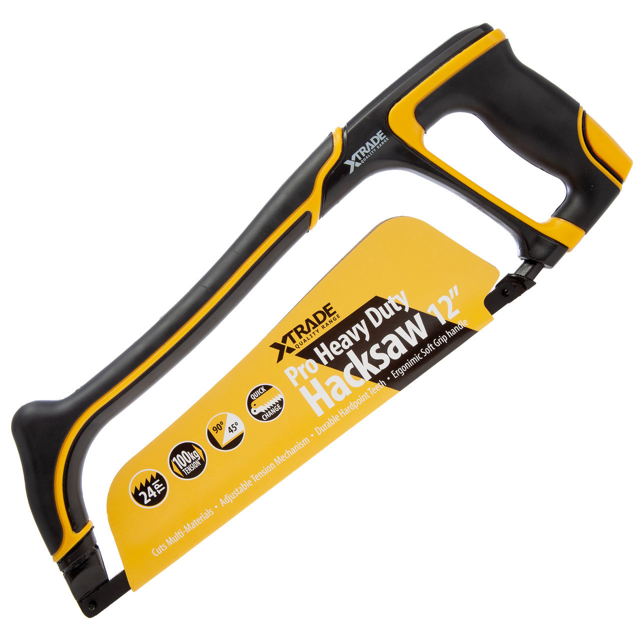 XTrade Pro Heavy Duty Hacksaw 300mm 12" Solid Frame Soft Grip Handle X0900020