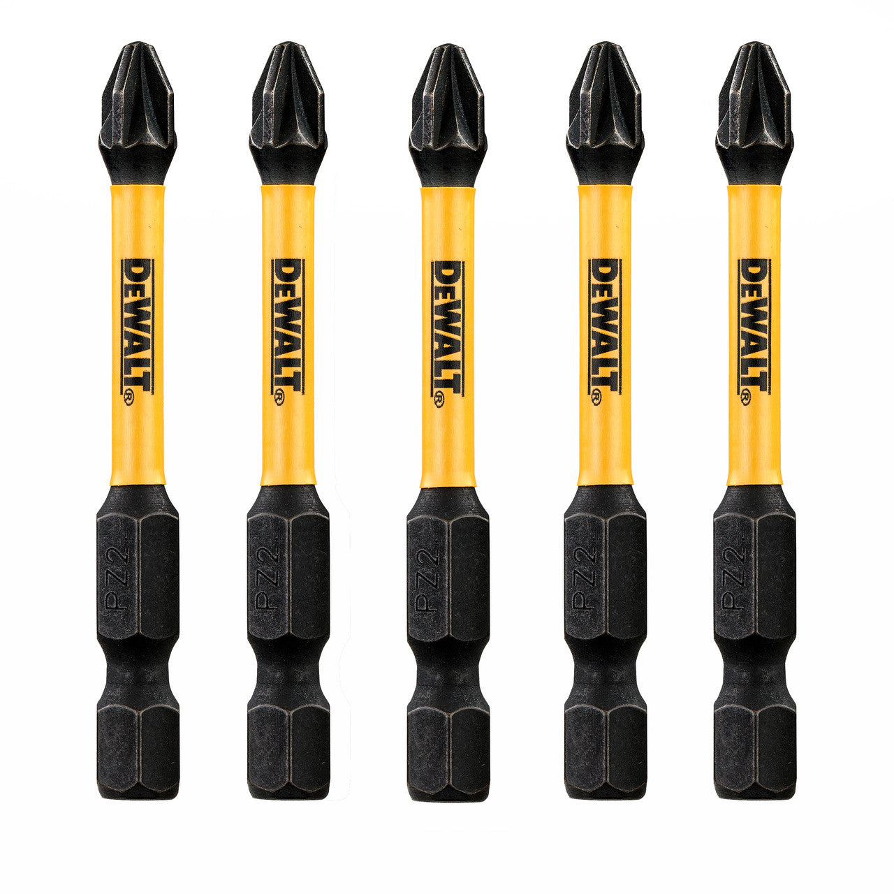 Dewalt Extreme FLEXTORQ PZ2 Screwdriver Bits 57mm Pack Of 5 DT7391T