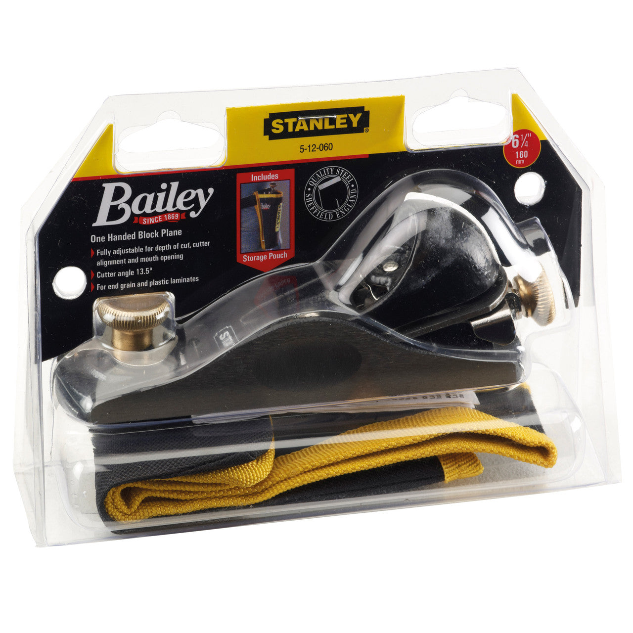 Stanley Bailey Block Plane with Pouch 6. 1/4 Inch 160mm Iron Width 34mm 5-12-060