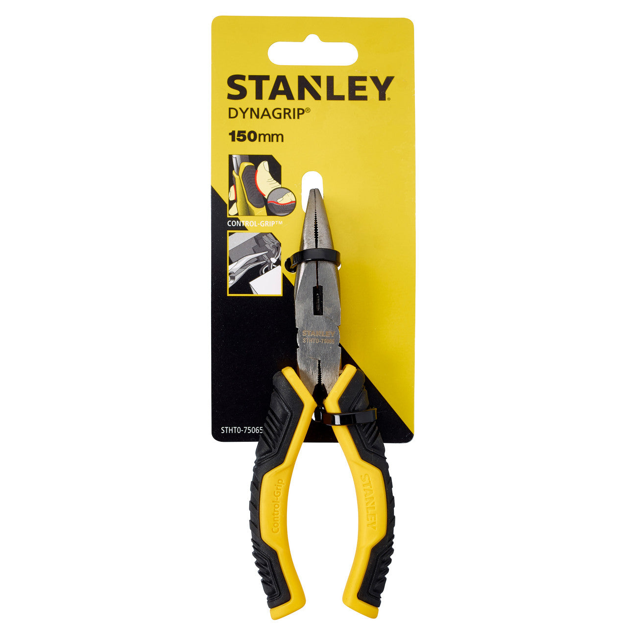 Stanley Dynagrip Long Bent Nose Pliers 150mm Jaws 47mm Long STHT0-75065