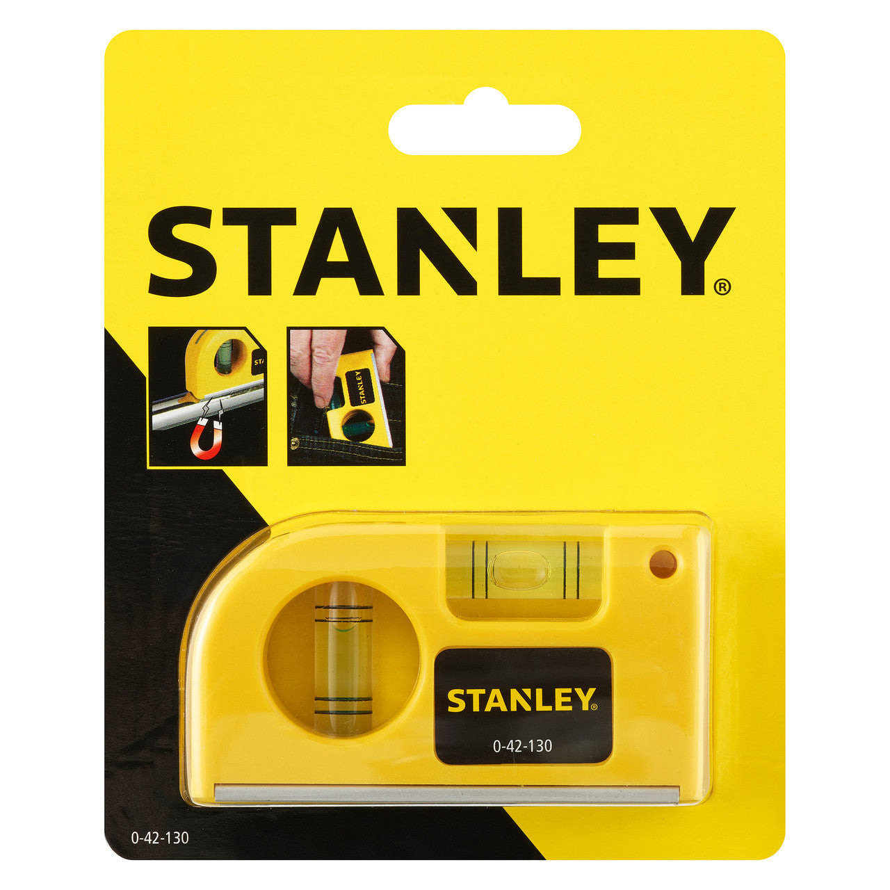 Stanley 87mm 3.4" Magnetic Pocket Level 2 Vials 0-42-130