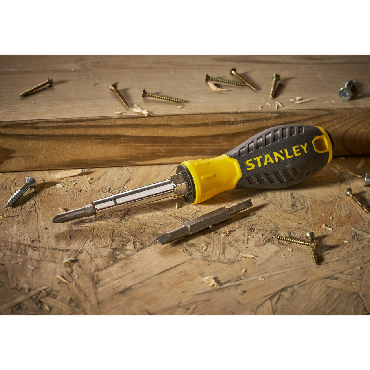 Stanley Screwdriver Hex Drive Slotted Phillip 6 Way Slip Resistant Grip 0-68-012