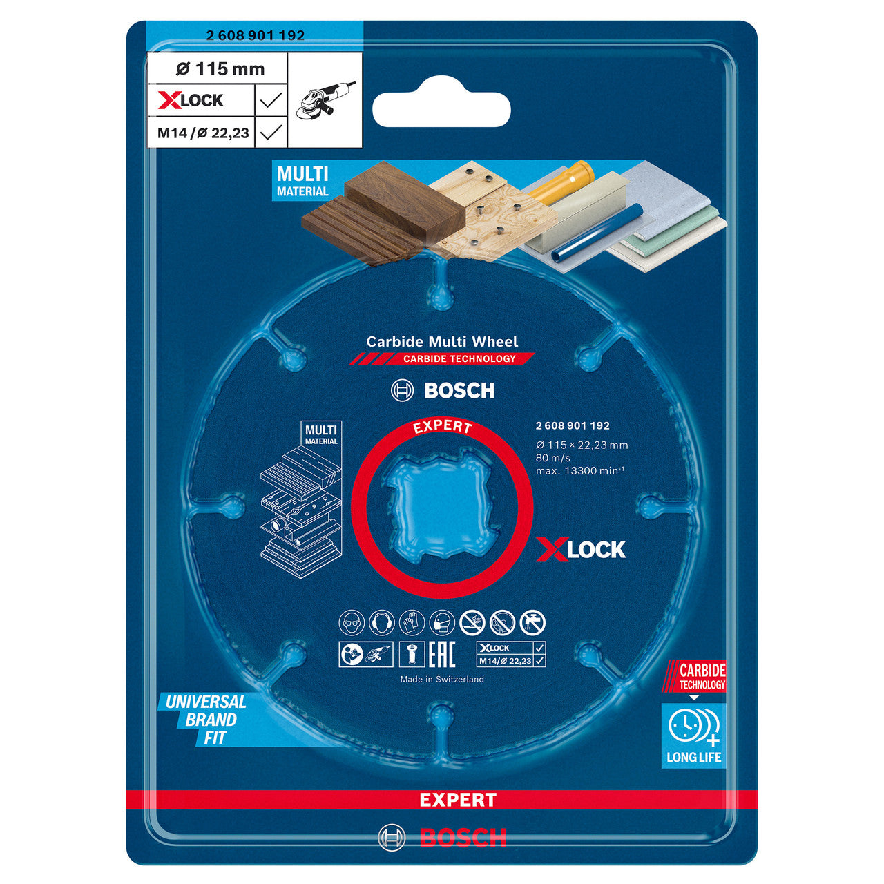 Bosch X-LOCK Carbide Multi Wheel Cutting Disc 115mm For Angle Grinder 2608901192