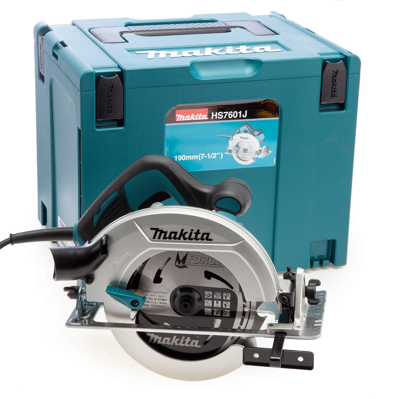 Makita 190mm Circular Saw in MakPac Case 110V 1200W Soft Grip HS7601J