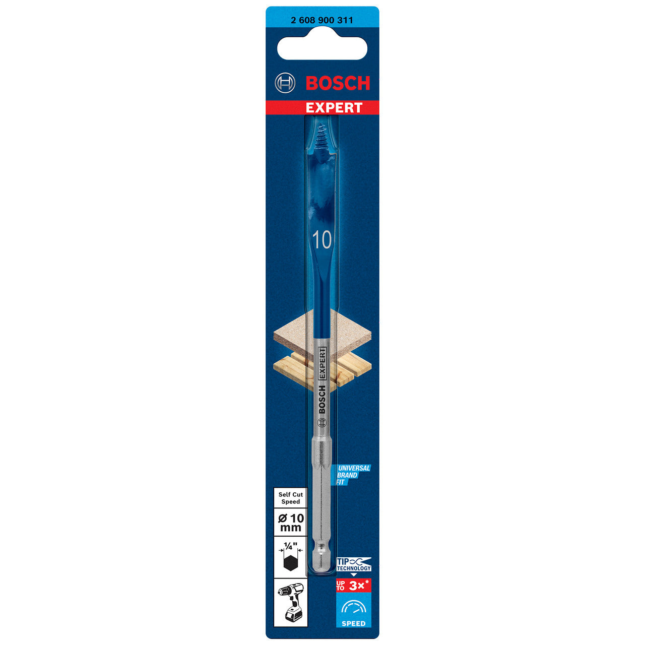 Bosch Expert SelfCut Speed Spade Wood Drill Bit 10mm x 152mm 2608900311