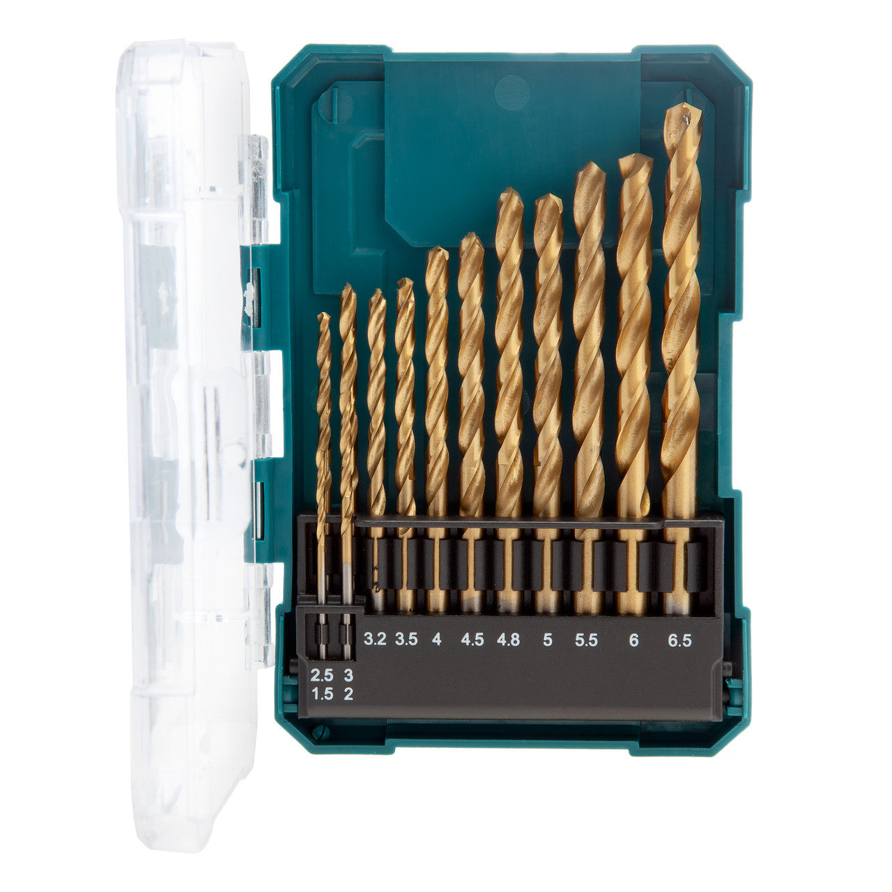 Makita HSS TIN Metal Drill Bit Set 13 Piece 1.5 to 6.5mm In Storage Case D-72855