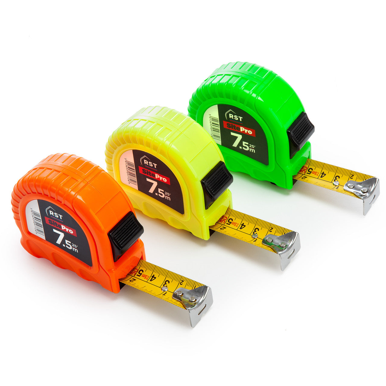 RST RST Metric Imperial SitePro Hi-Viz Measuring Tapes 7.5m 25ft Box Of 6 RSTDIS75