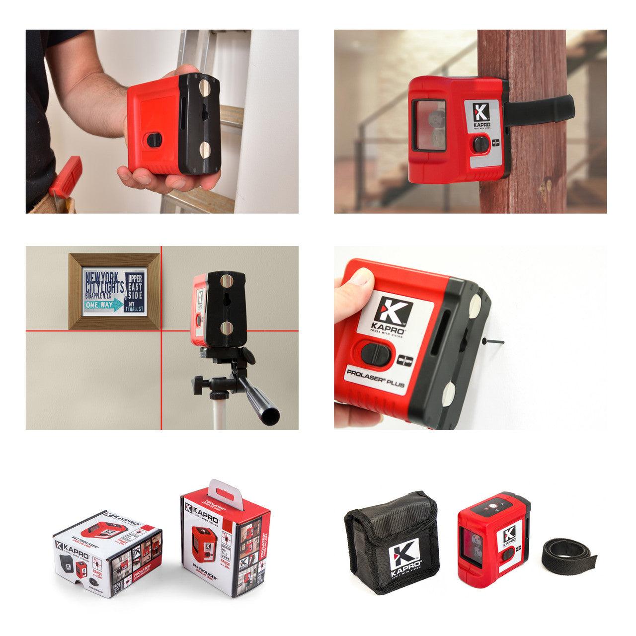 Kapro ProLaser Vertical Horizontal And Cross Red Beams Case With Belt Loop 862