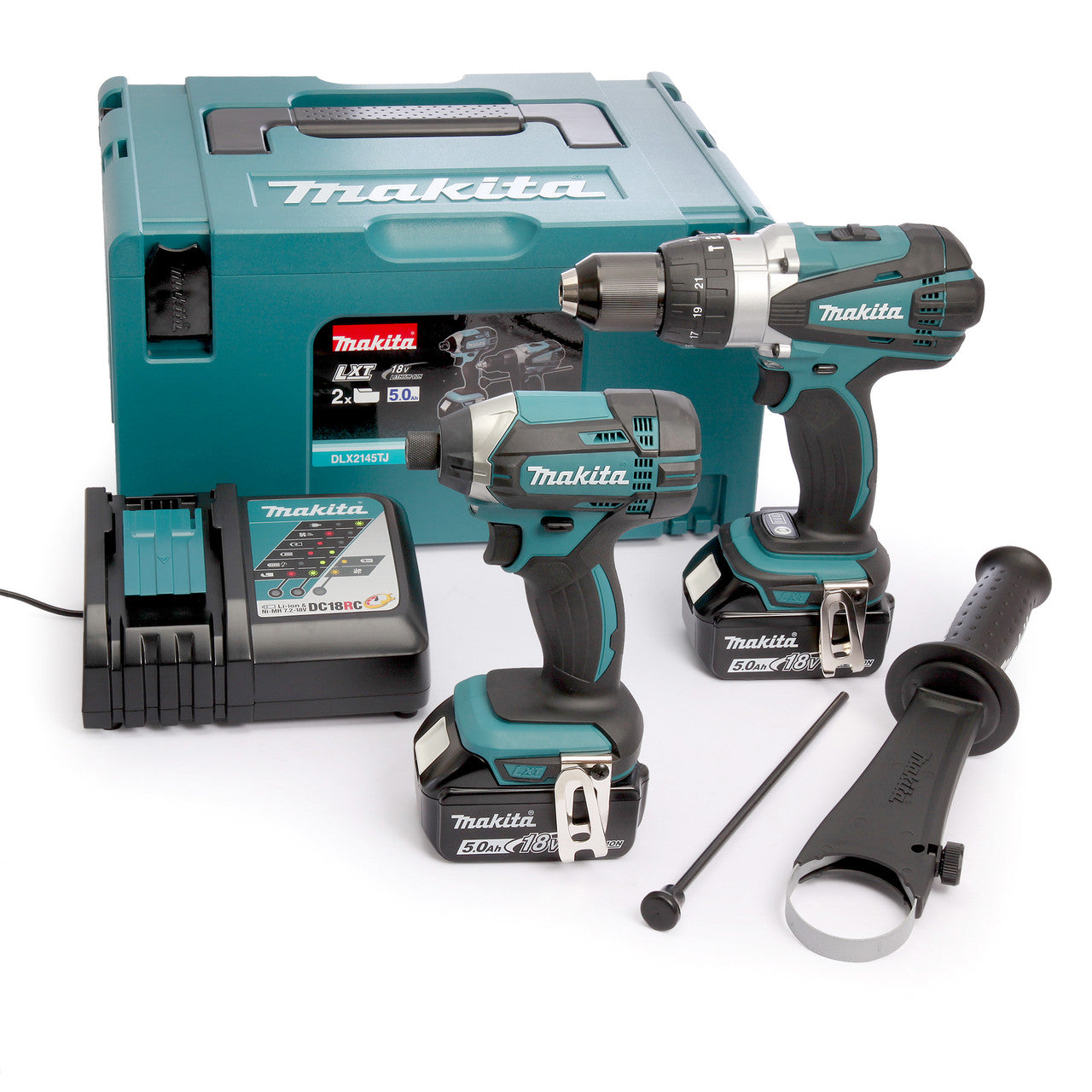 Makita 18V Combi Drill & Impact Driver Twin Pack 2 x 5.0Ah Batteries DLX2145TJ
