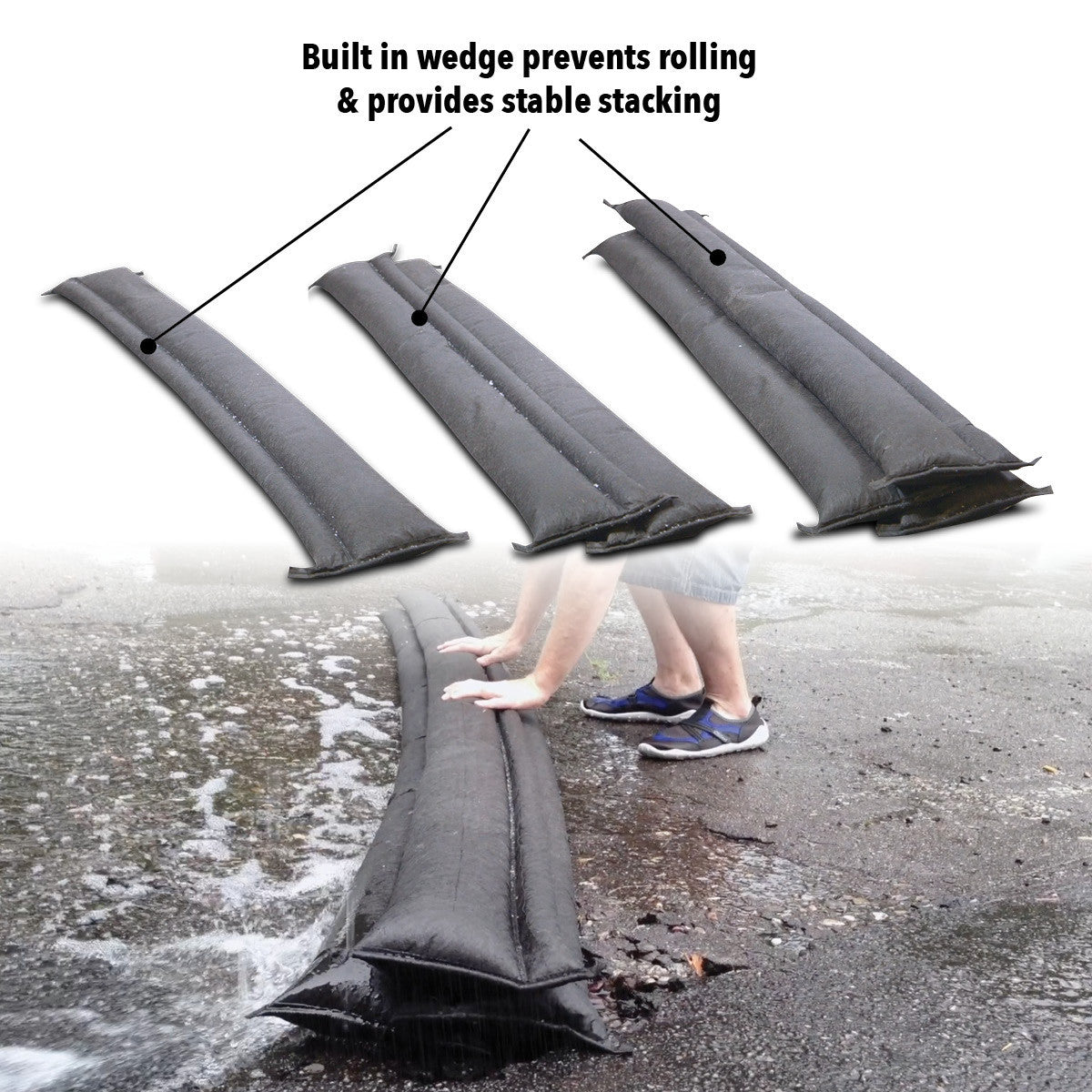 Quick Dam Water Activated Flood Barriers 1.5m 5ft Pack of 4 QD65-4