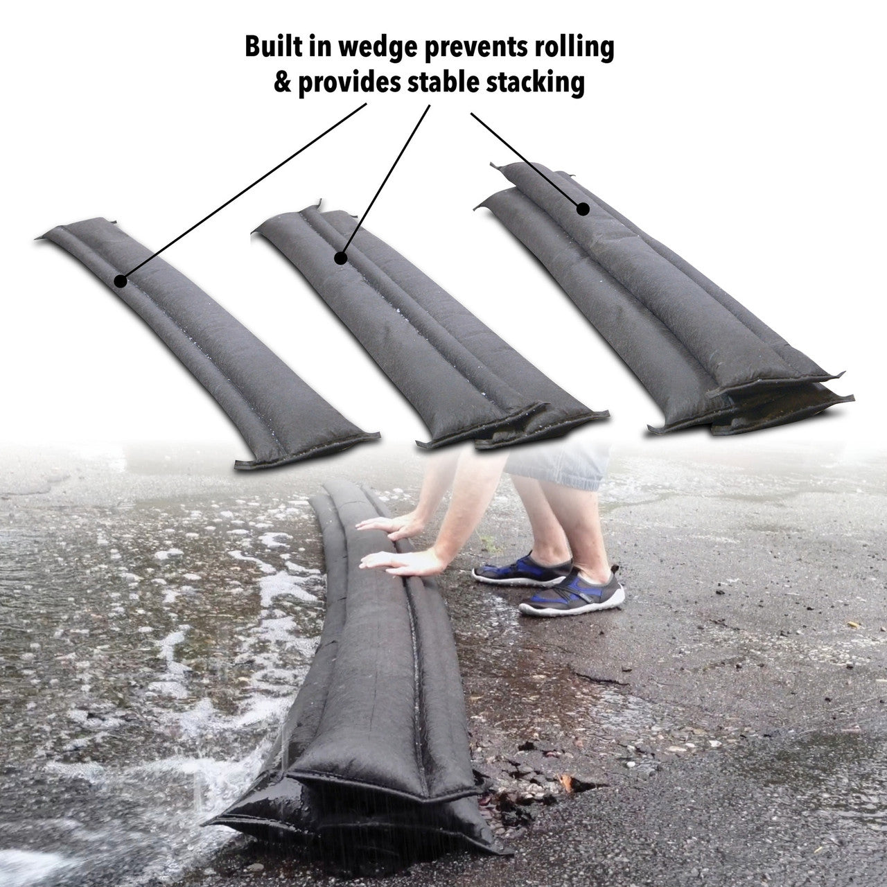 Quick Dam Water Activated Flood Barriers 3m 10ft Pack of 8 QD610-8