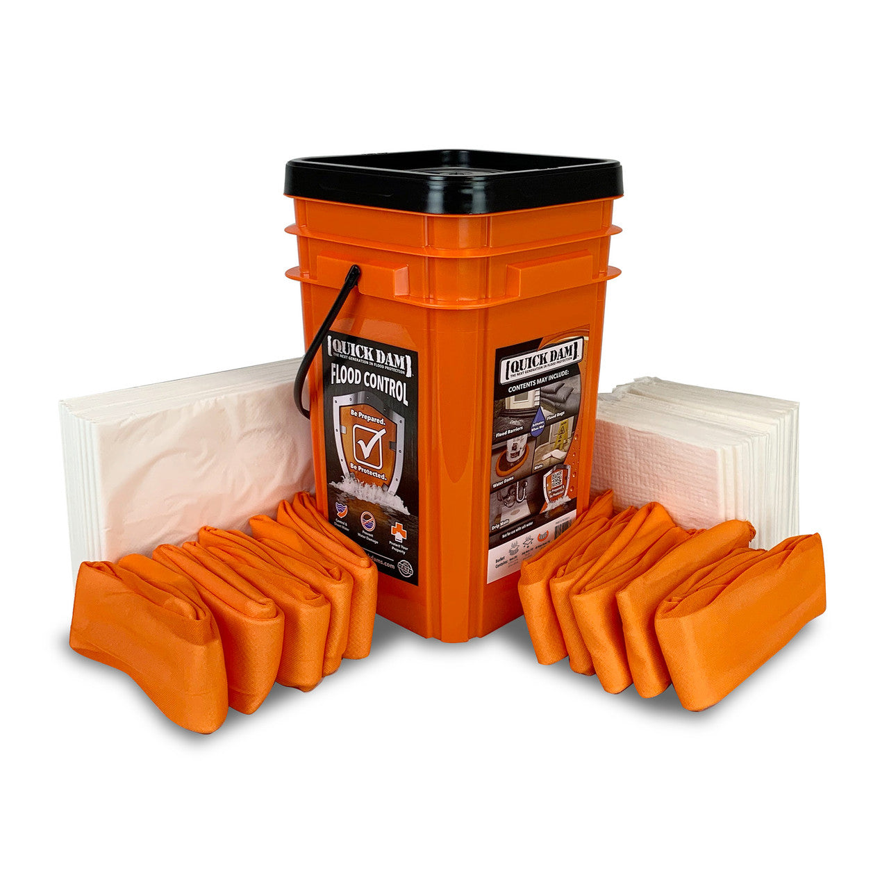 Quick Dam Indoor Flood Kit 20 Mats 10 Drip Mats & 10x Hi Vis 1.2m Dams Pack 40