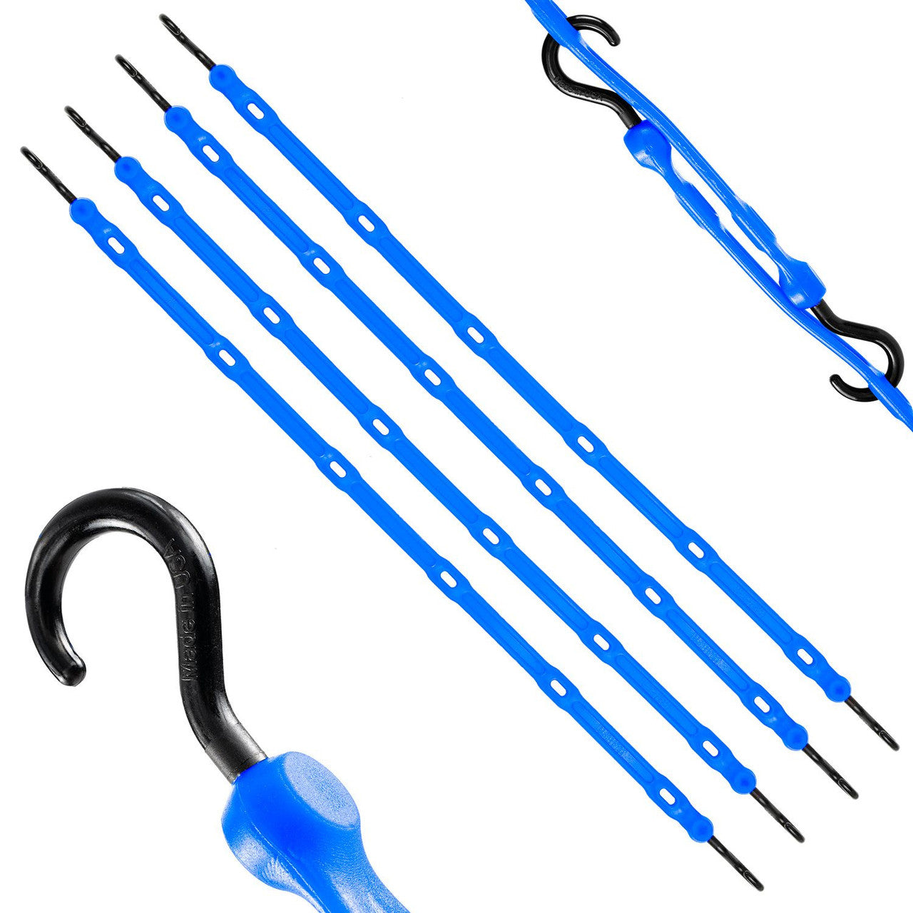 Perfect Bungee Adjust-A-Strap Bungee Cords in Blue 91cm/36in 4Pk AS36BL4PK-BXST