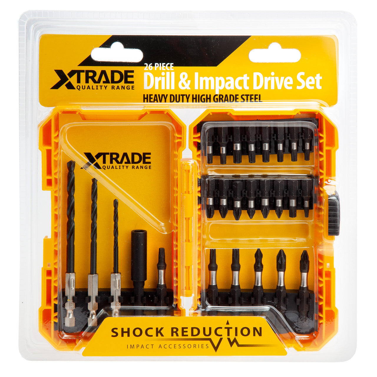 XTrade Drill & Impact Screwdriver Bit Set 26 Piece Magnetic Bit Holder X0900074