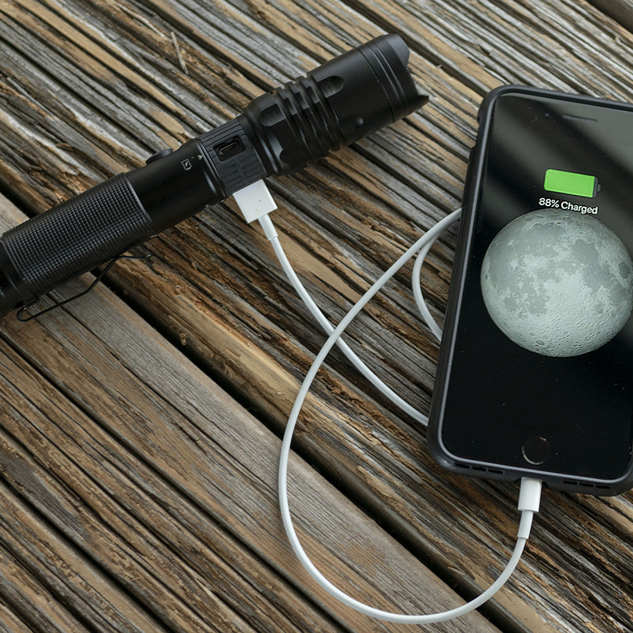 LitezAll Rechargeable Tactical Torch with Power Bank 1000 Lumens 22668