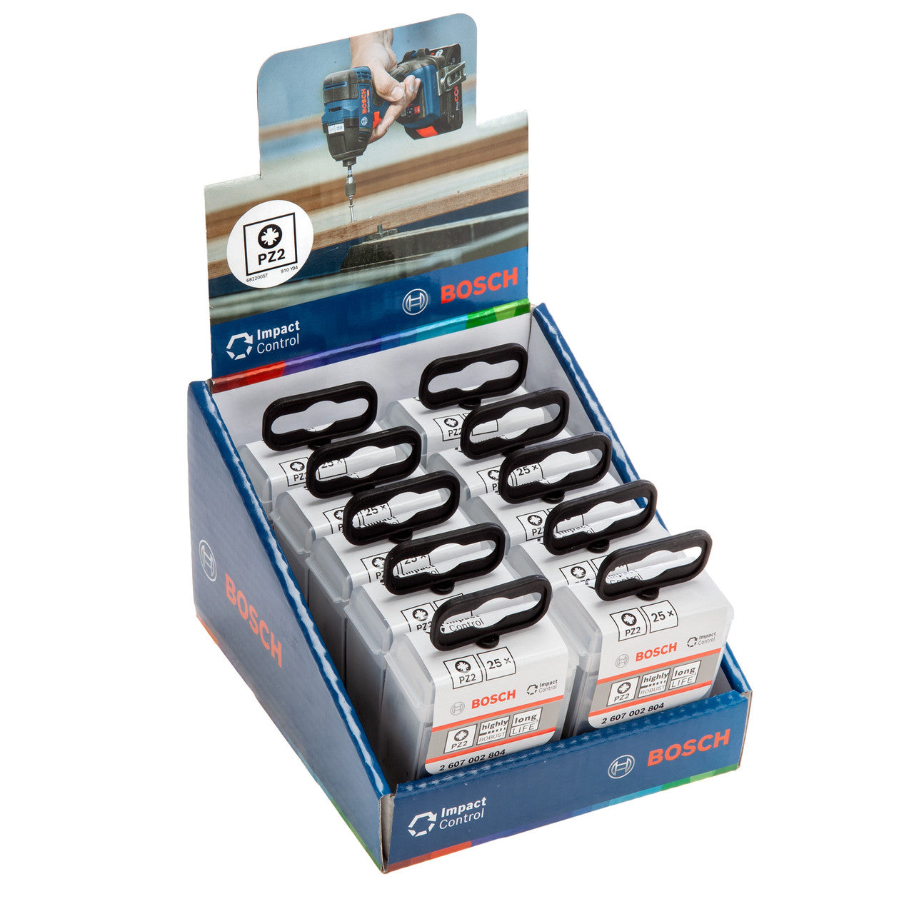 Bosch Pozi 2 Impact Screwdriver Bits Pack Of 25 Boxed 2607002804