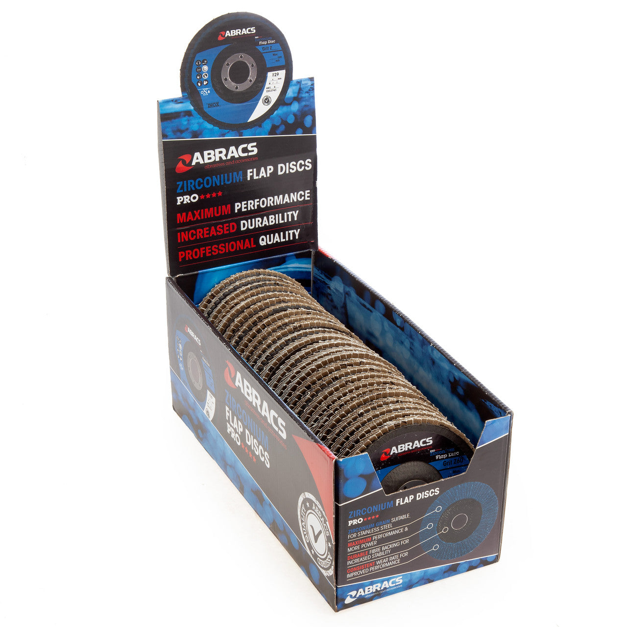 Abracs Zirconium Flap Disc with DPC Centre 125mm x 22.23mm 60 Grit ABFZ125B060
