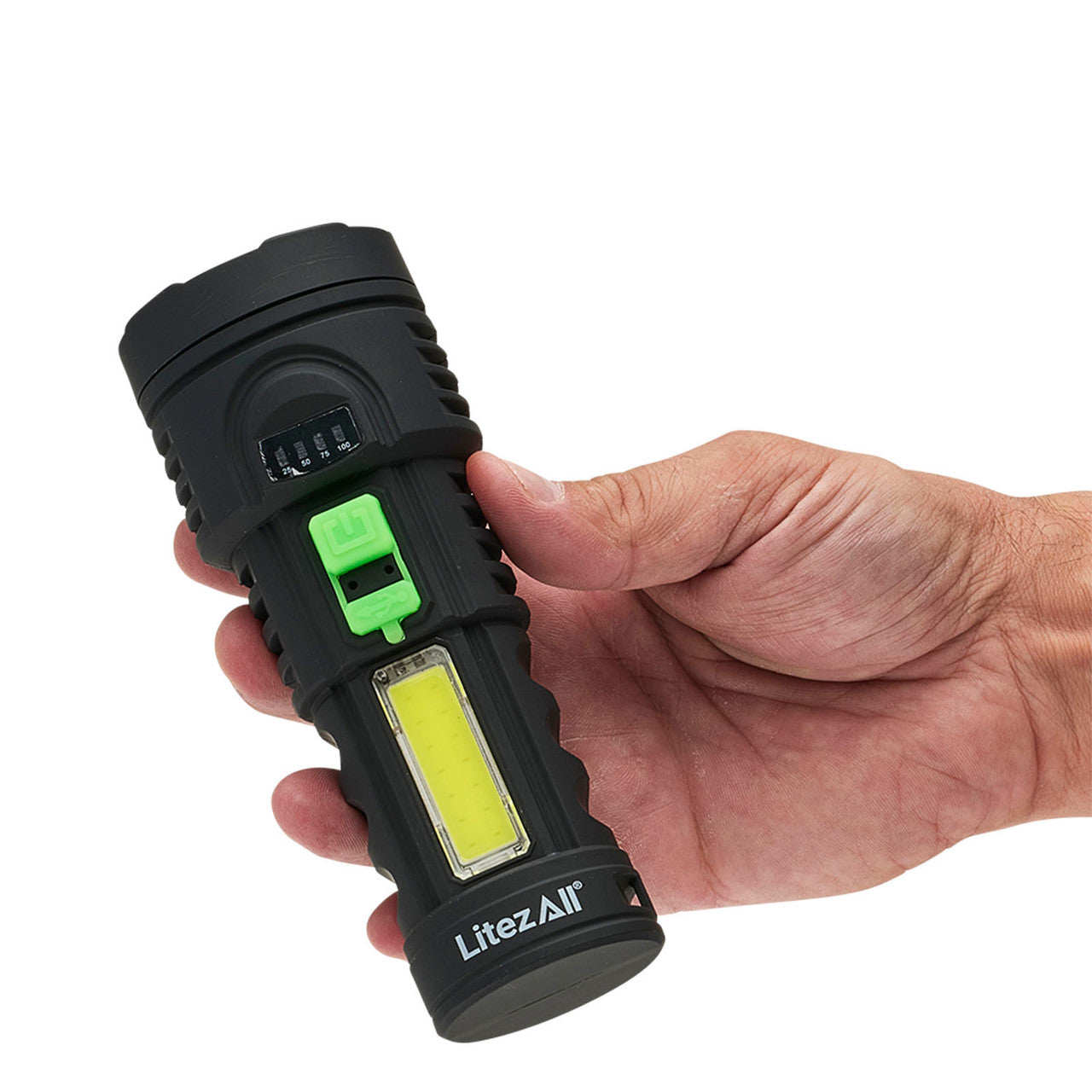 LitezAll 2 Flashlights And Head Torch Triple Pack Rechargeable 27625