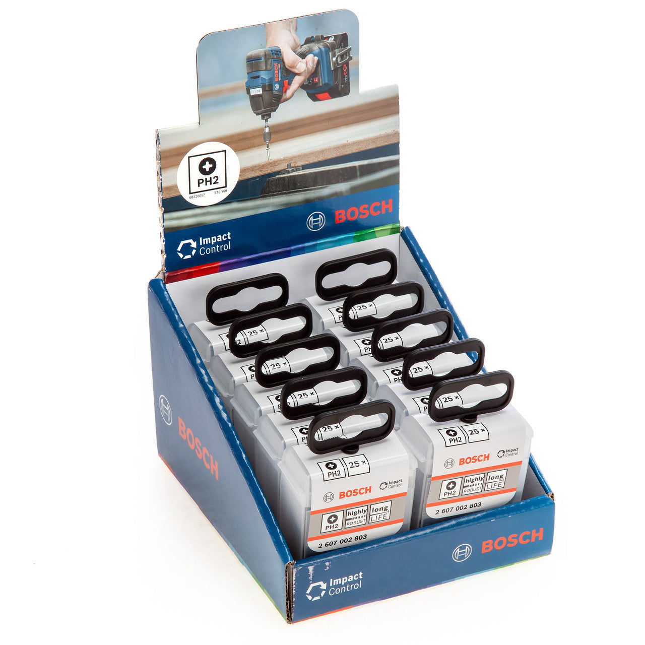 Bosch PH2 Impact Screwdriver Bits Pack Of 25 Boxed 2607002803