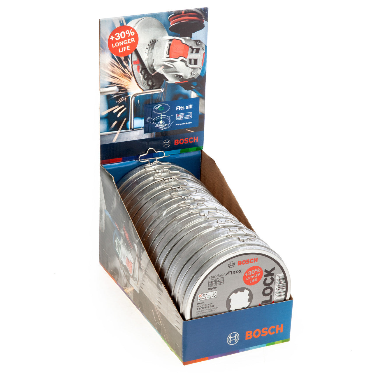 Bosch X-LOCK Inox Quick Change Cutting Discs 115mm x 1mm 10 Pack 2608619266