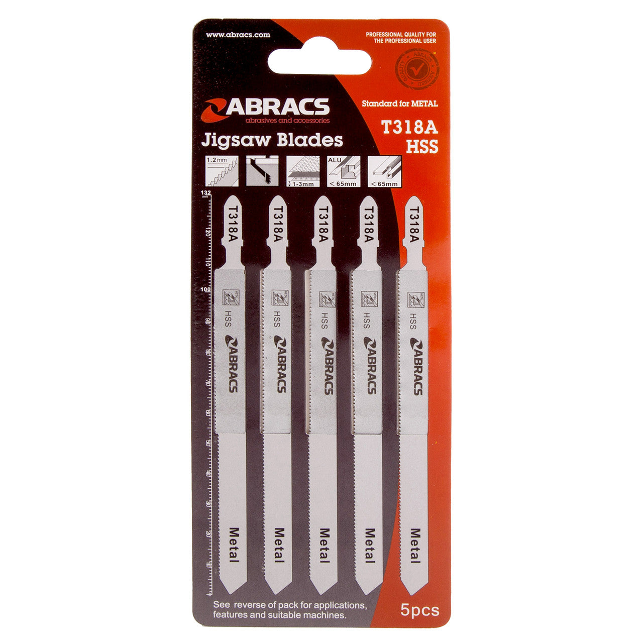 Abracs Jigsaw Blades for Metal 5 Pack T318A