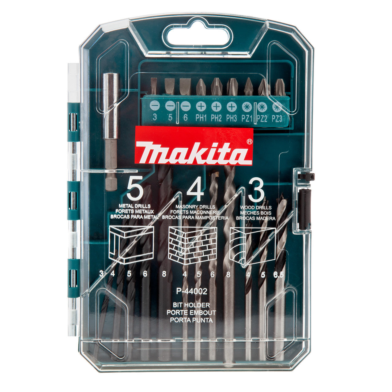 Makita Drill and Screwdriver Bit Set 22 Piece Inc Magnetic Bit Holder P-44002