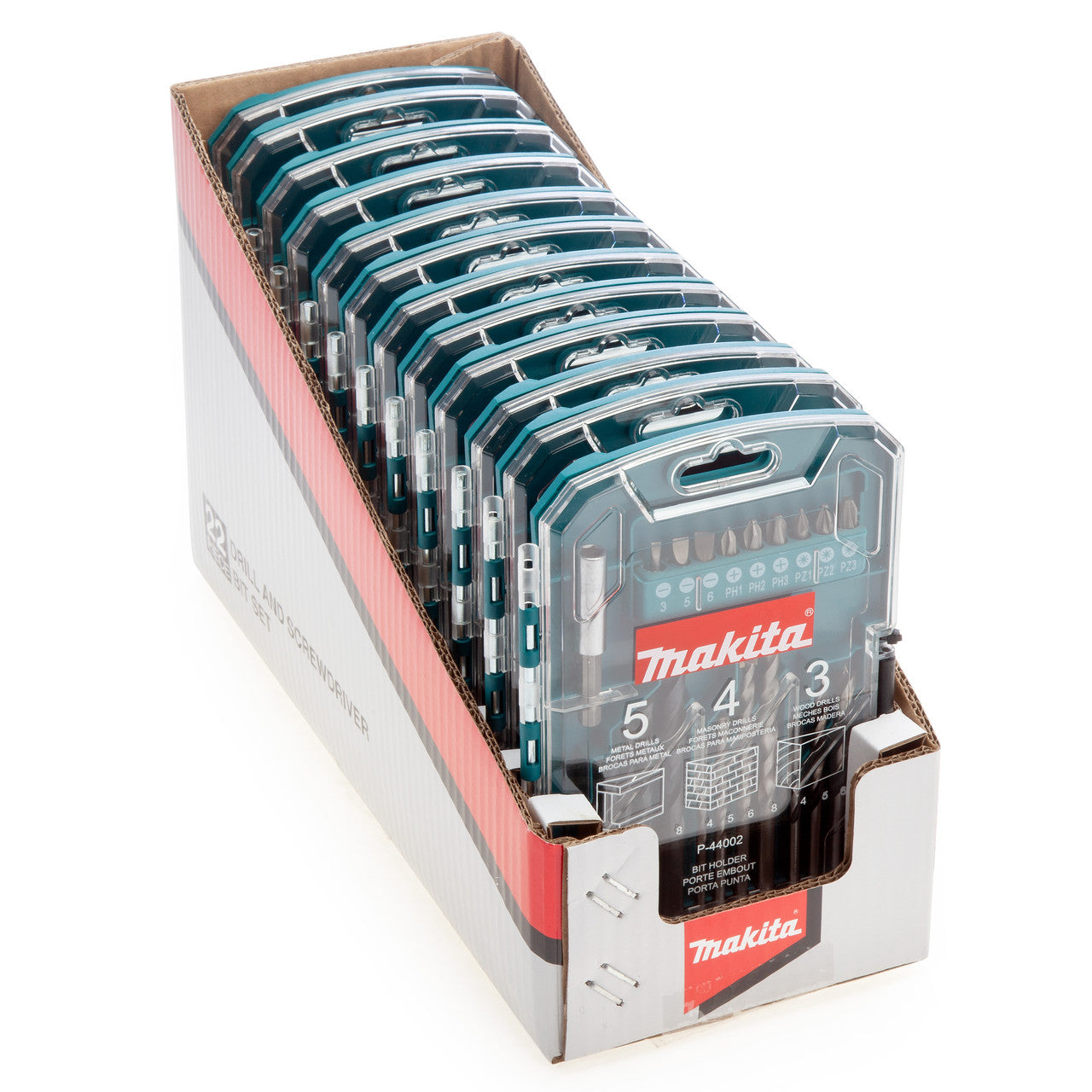 Makita Drill and Screwdriver Bit Set 22 Piece Inc Magnetic Bit Holder P-44002