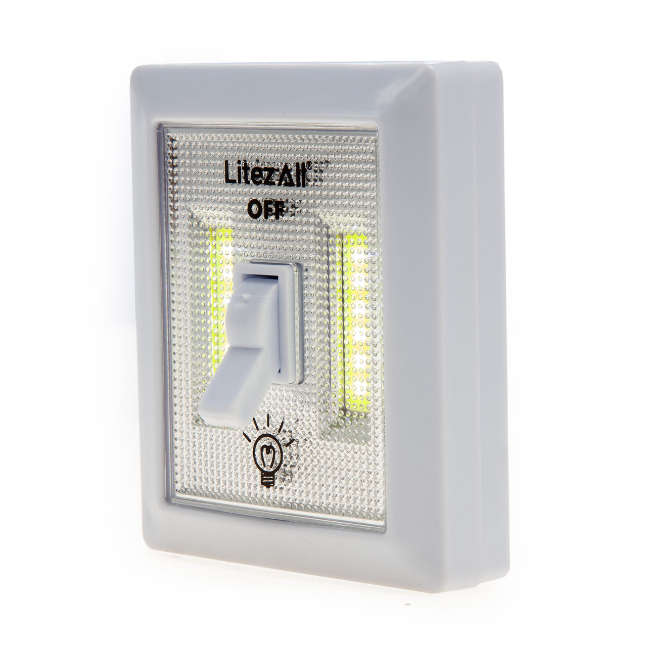 LitezAll Mini Wireless Self-Adhesive COB LED Light Switch 150 Lumens 4 Pk 21852