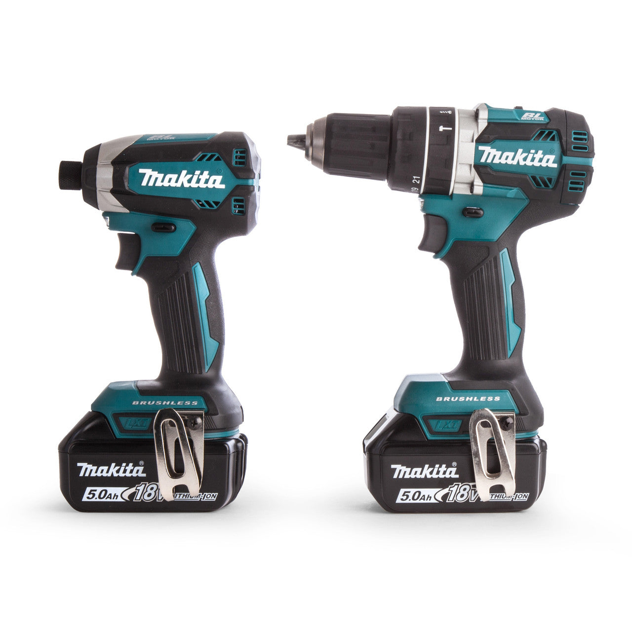 Makita 18V Combi Drill & Impact Driver Twin Pack 2 x 5.0Ah Batteries DLX2180TJ