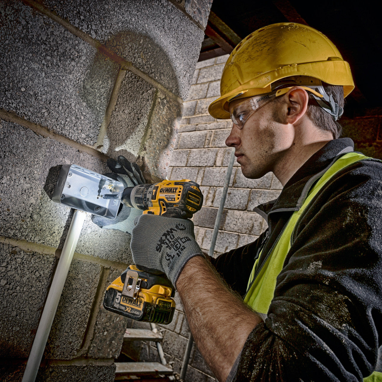 Dewalt DCK2071P2T 18V Combi Drill & SDS Plus Drill Twin Pack (2 x 5.0Ah Batteries) In TSTAK Box