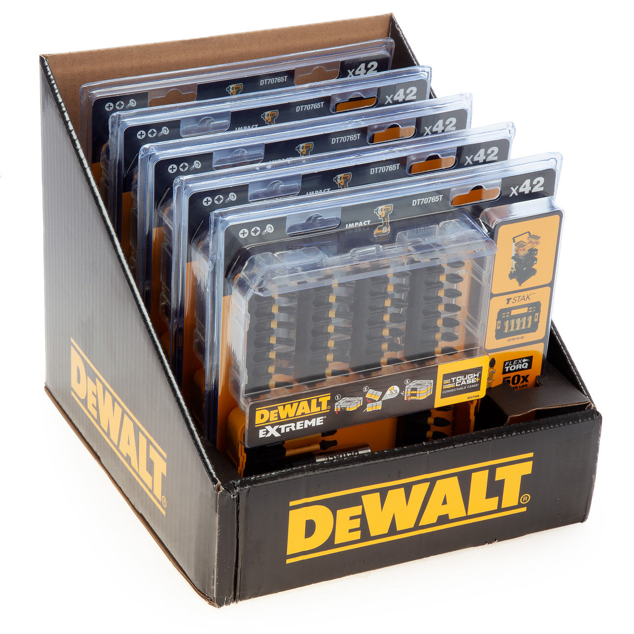 Dewalt Extreme FLEXTORQ Screwdriver Bit Set in Connectable Case 42 Pc DT70765T