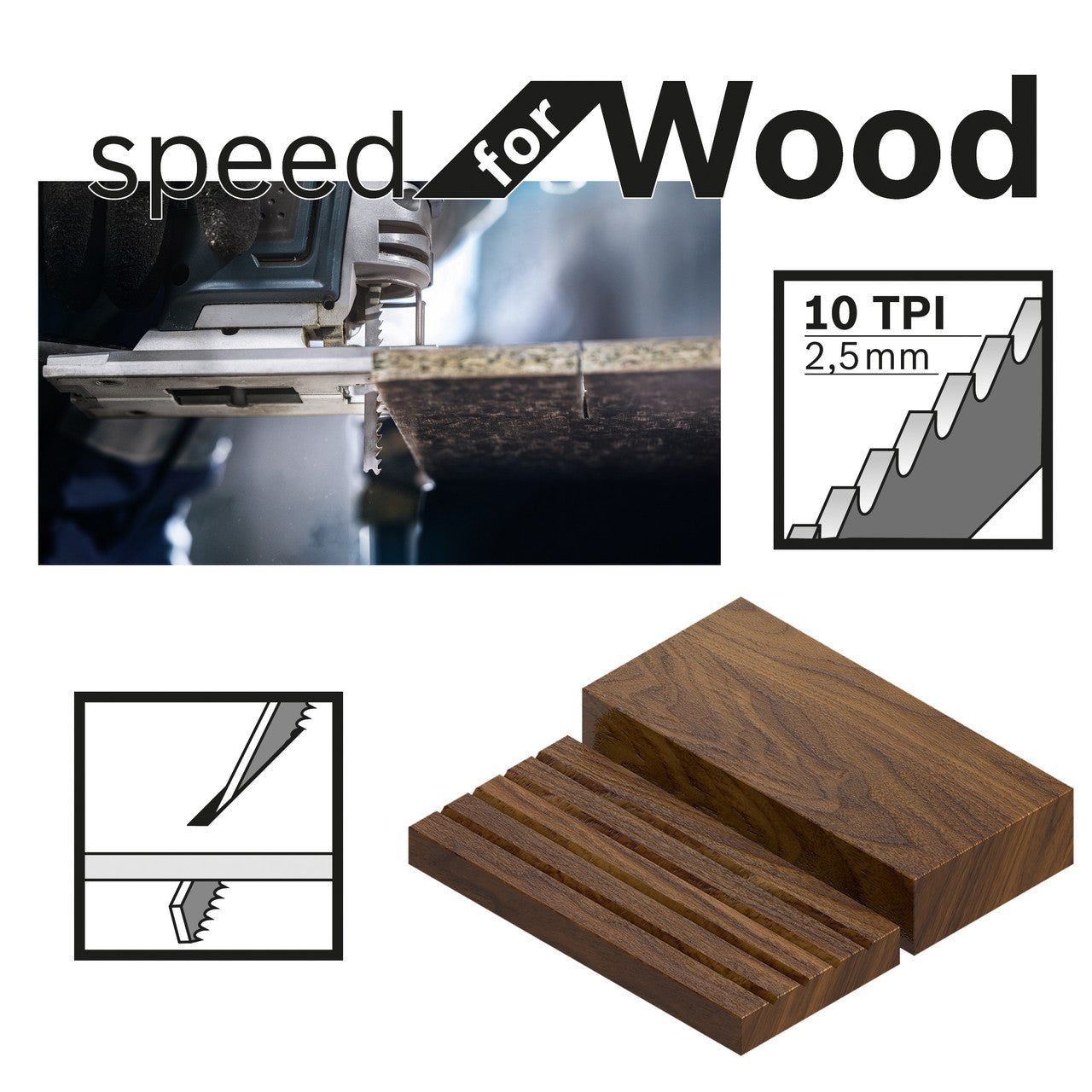 Bosch Speed Cutting Wood Jigsaw Blades 5 Pack T144D