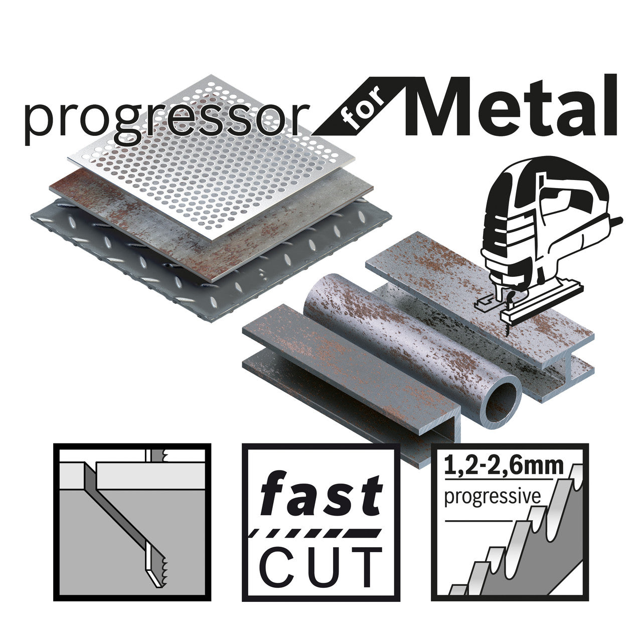 Bosch Progressor for Metal Jigsaw Blades 5 Pack T123X