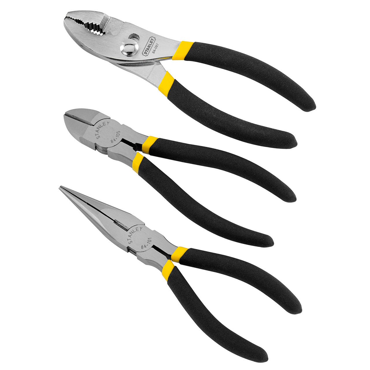 Stanley Plier Set 3 Piece Combination Longnose And Diagonal Cutter 0-84-114