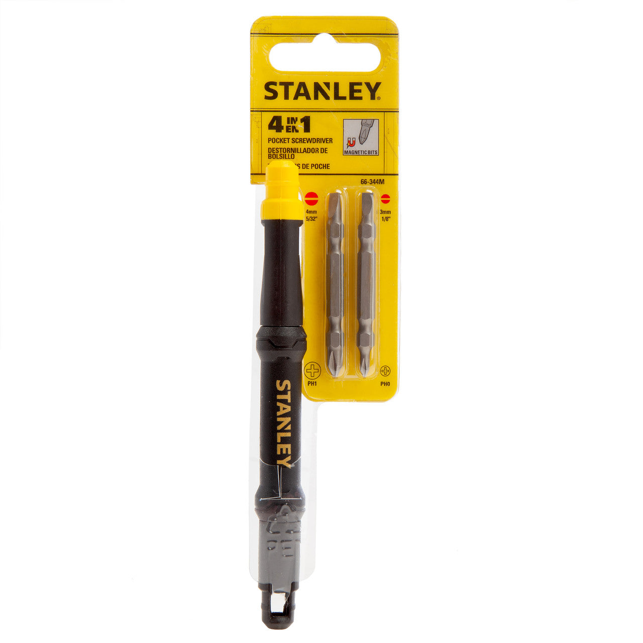 Stanley 4-in-1 Pocket Screwdriver 2 double-ended bits slotted/Phillips 66-344M